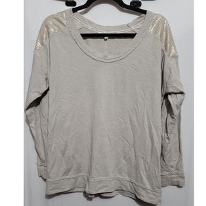 Victoria secret super Model light cream/tan color sequins on shoulder